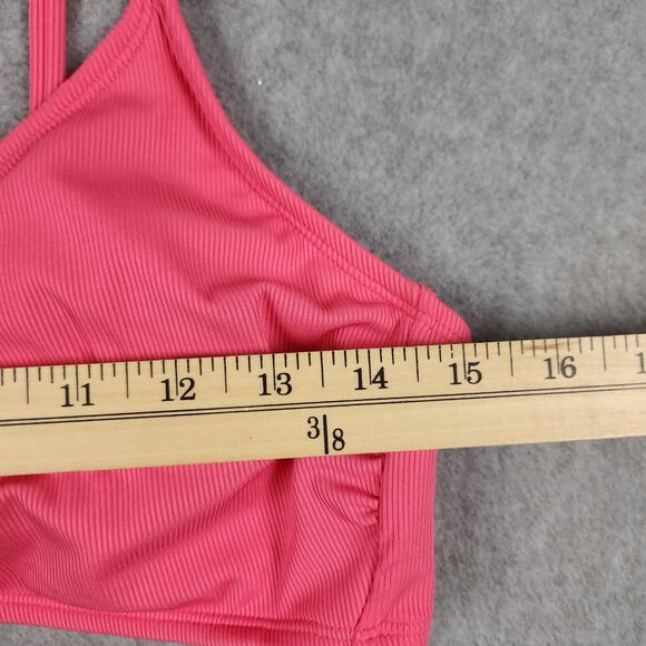 NWT Shade & Shore Bikini Top Size Large Pink Ribbed Removable Pads Adj Straps - Picture 15 of 16